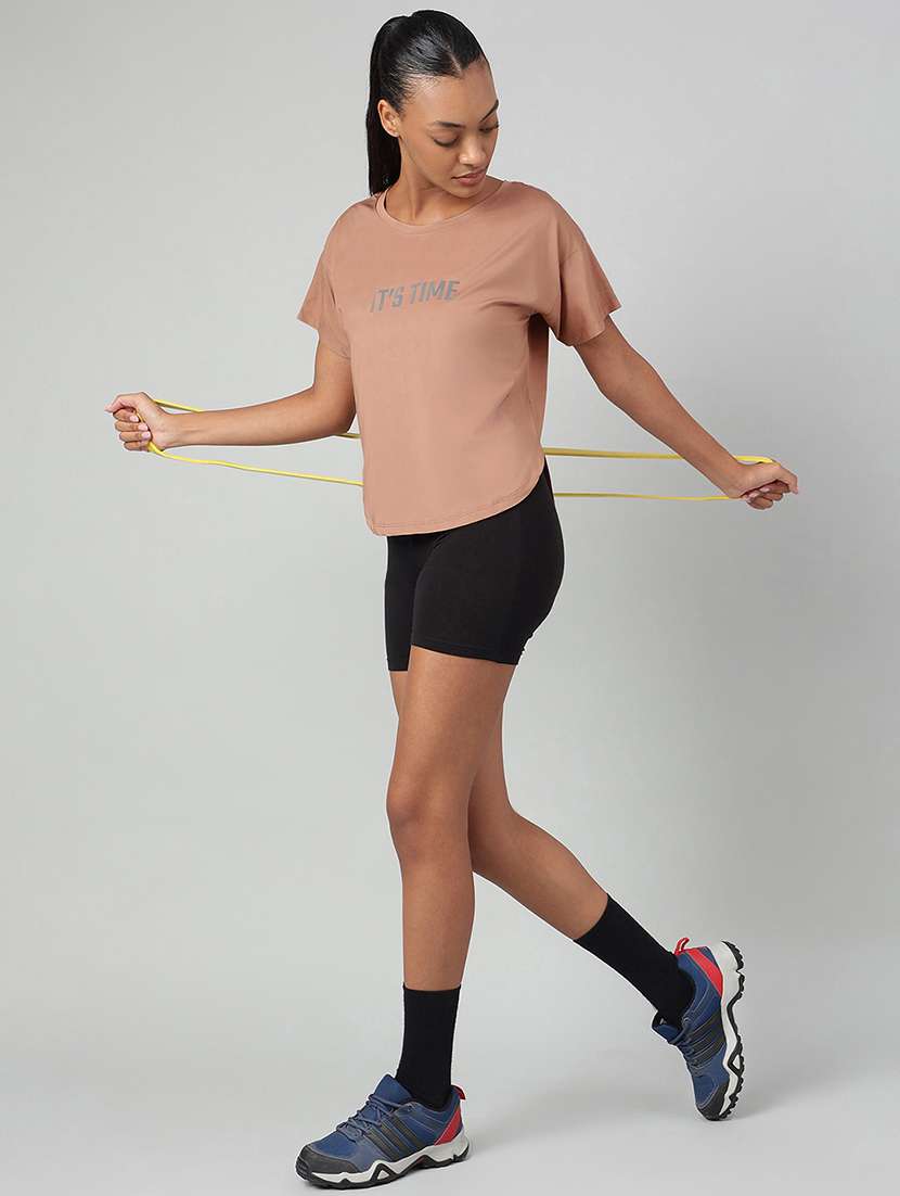 women printed round neck dri-fit t-shirt - 22186910 -  Standard Image - 3