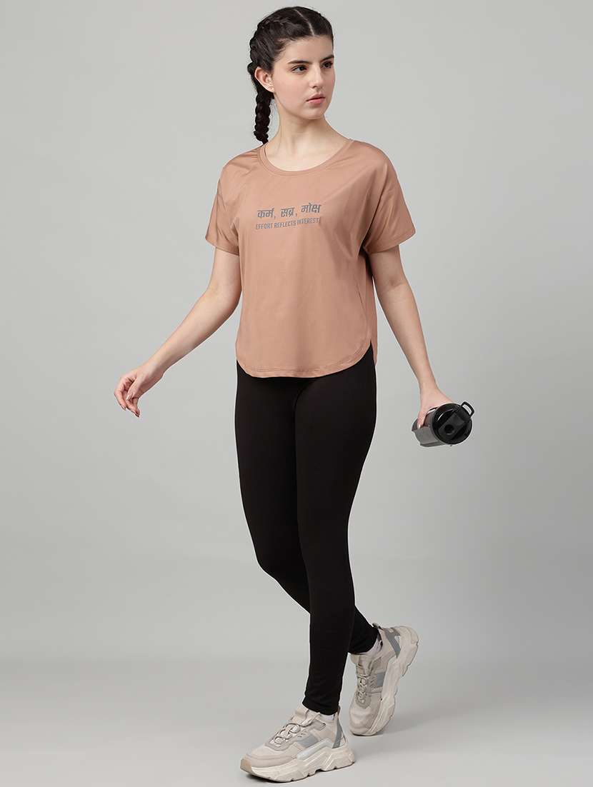 women printed round neck dri-fit t-shirt - 22186917 -  Standard Image - 3