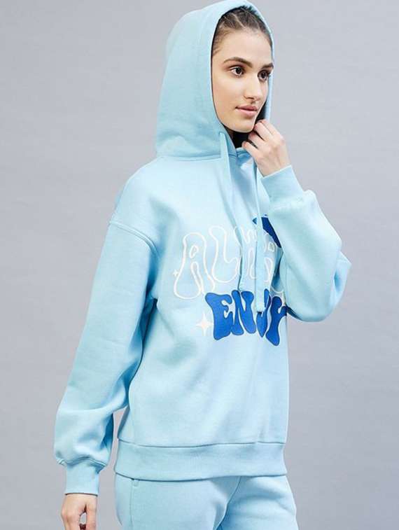 women printed long sleeve hooded sweatshirt - 22186946 -  Standard Image - 3
