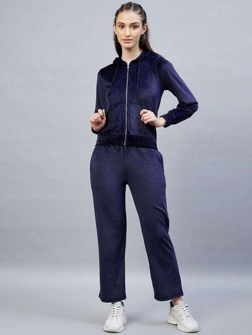 women solid long sleeve hooded winter co-ord set - 22186956 -  Standard Image - 0