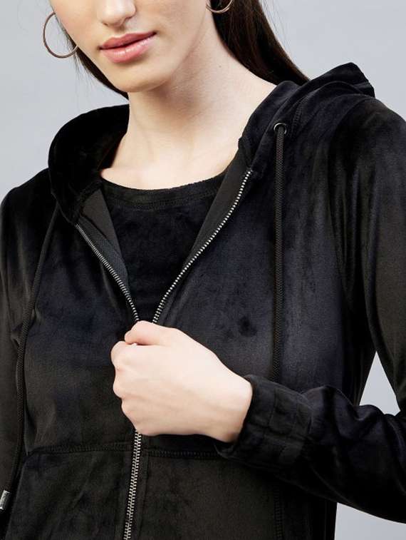 women solid long sleeve hooded winter co-ord set - 22186957 -  Standard Image - 3