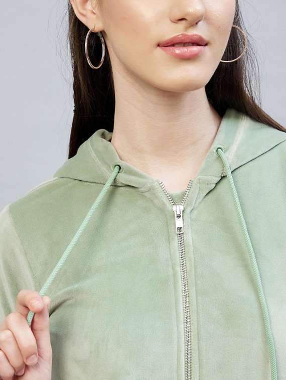 women solid long sleeve hooded winter co-ord set - 22186960 -  Standard Image - 3