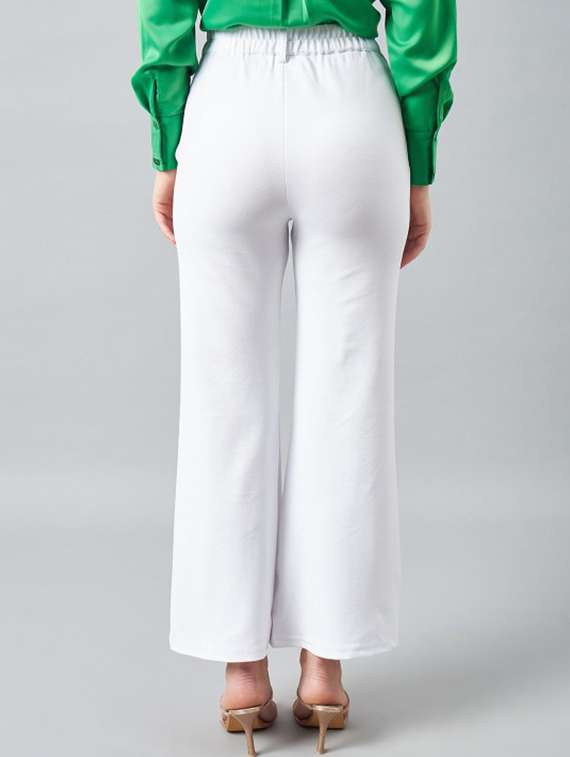 women solid high rise bootcut trouser - 22186968 -  Standard Image - 3