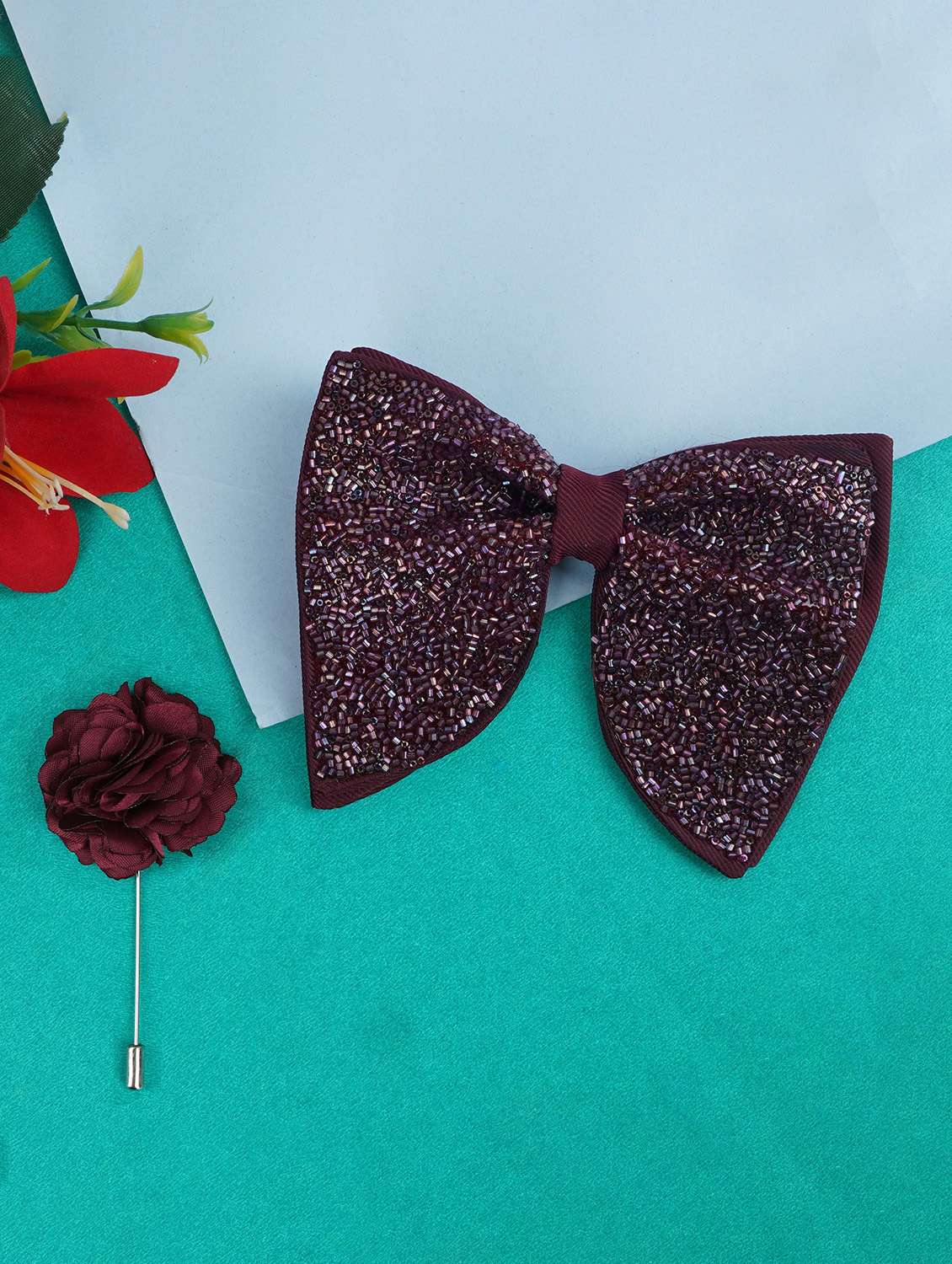 men stylish solid bow tie