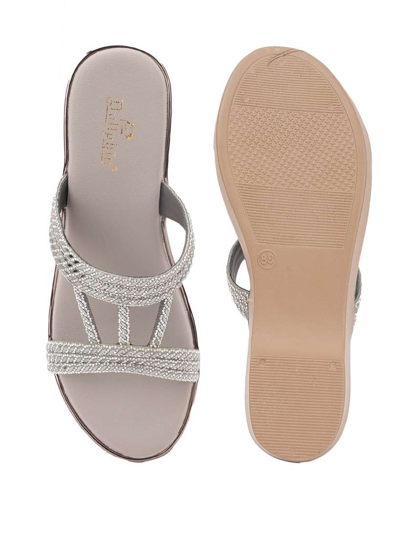 women embellished slip on wedge - 22186999 -  Standard Image - 3