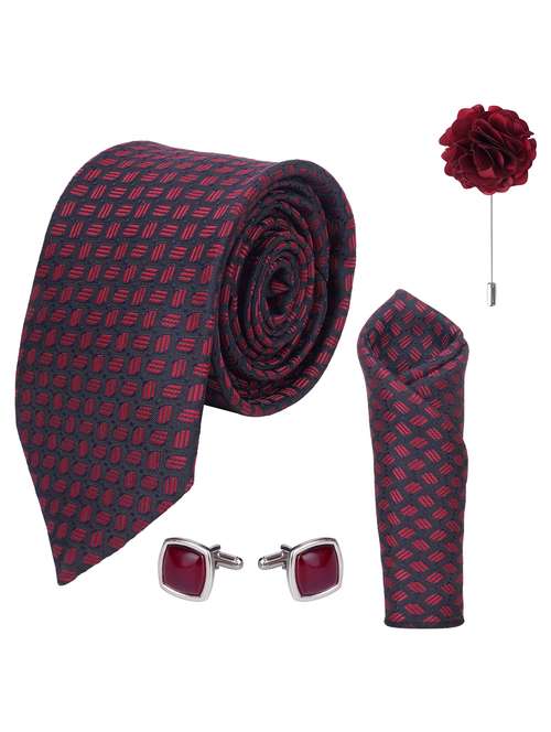 calixto men necktie tie with pocket square lapel pin & cufflinks set - 22187030 -  Standard Image - 0