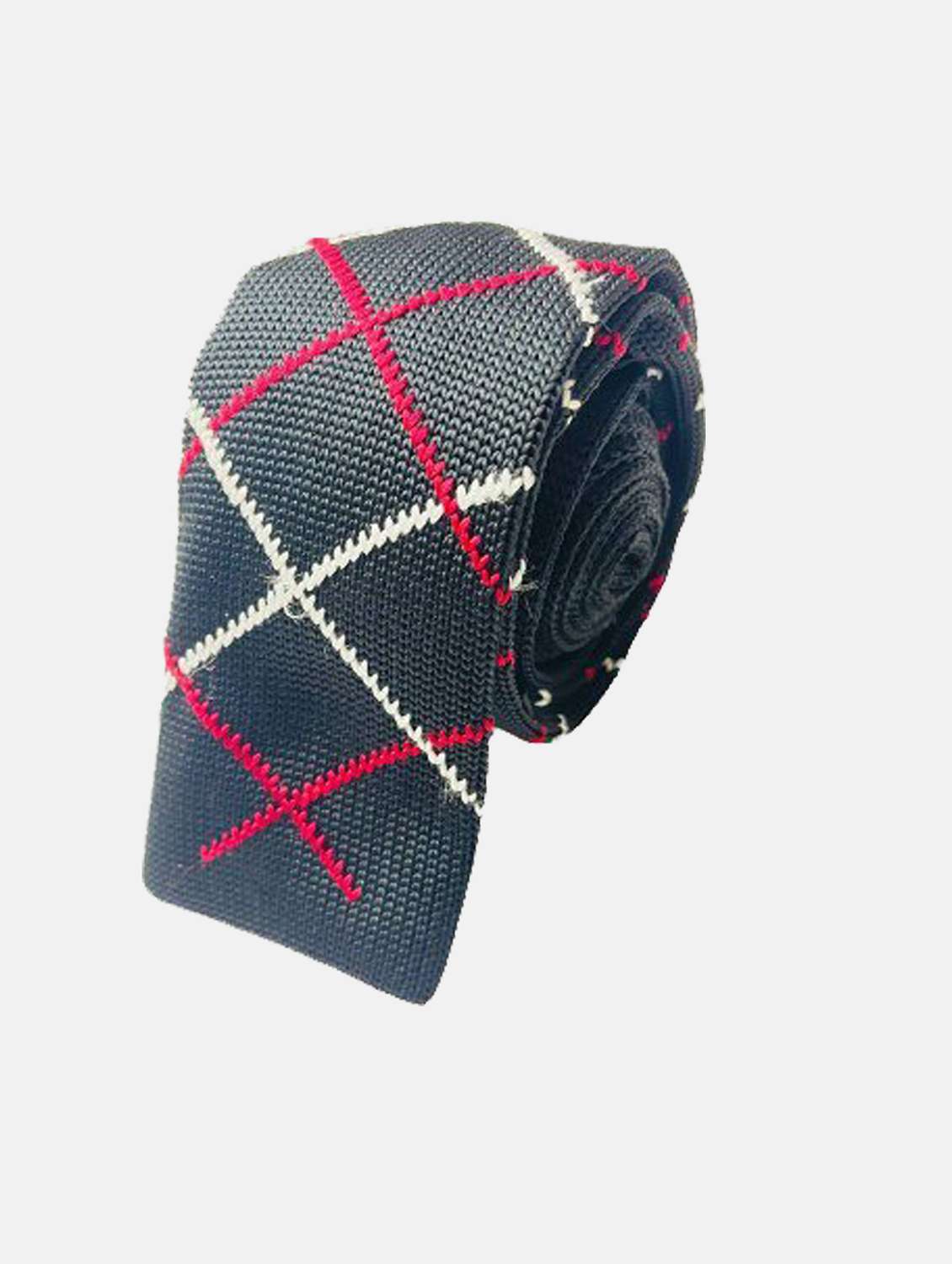 men polyester checkered tie
