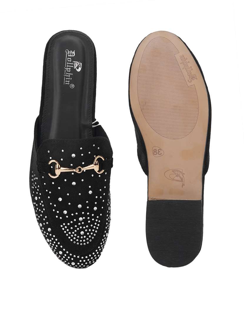 women black emebllished mule - 22187052 -  Standard Image - 3