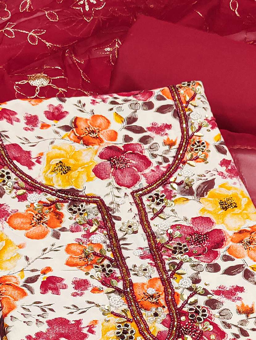women floral embroidered unstitched suit set - 22187062 -  Standard Image - 3