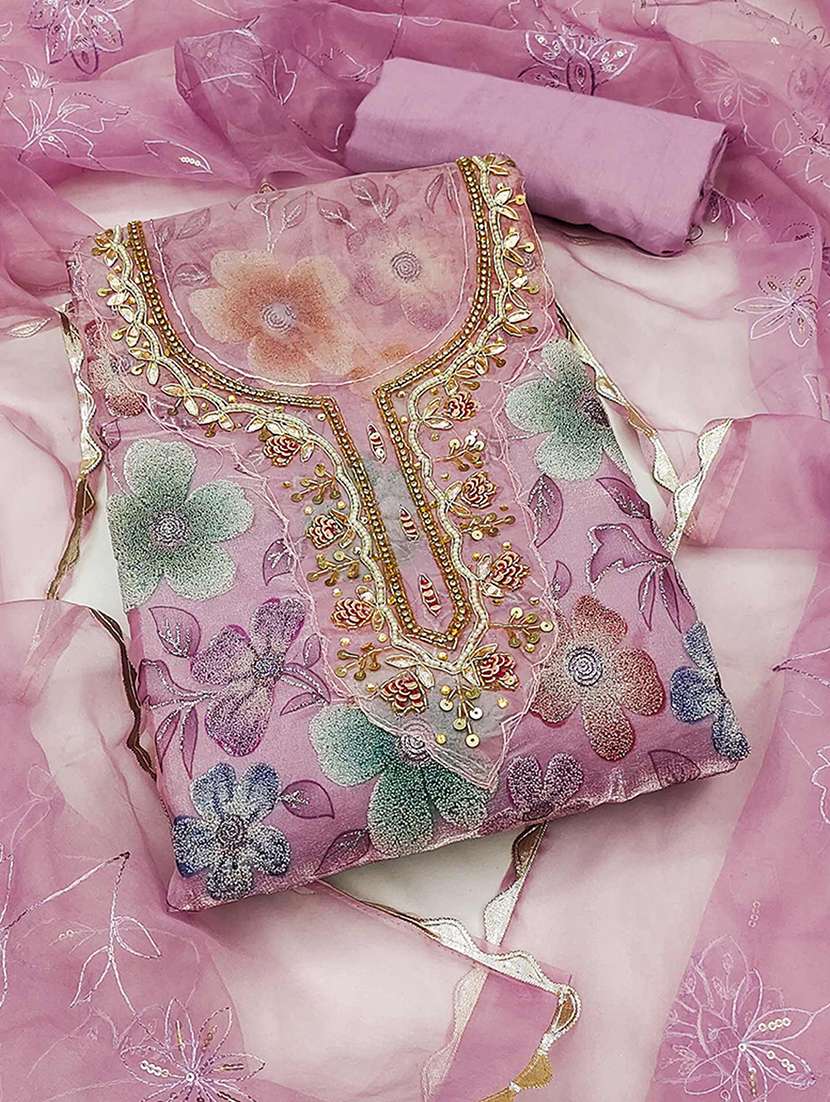 women floral embroidered unstitched suit set