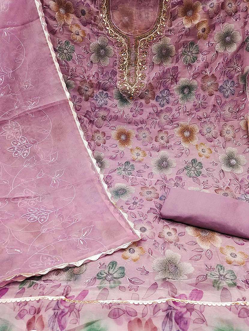 women floral embroidered unstitched suit set - 22187075 -  Standard Image - 3