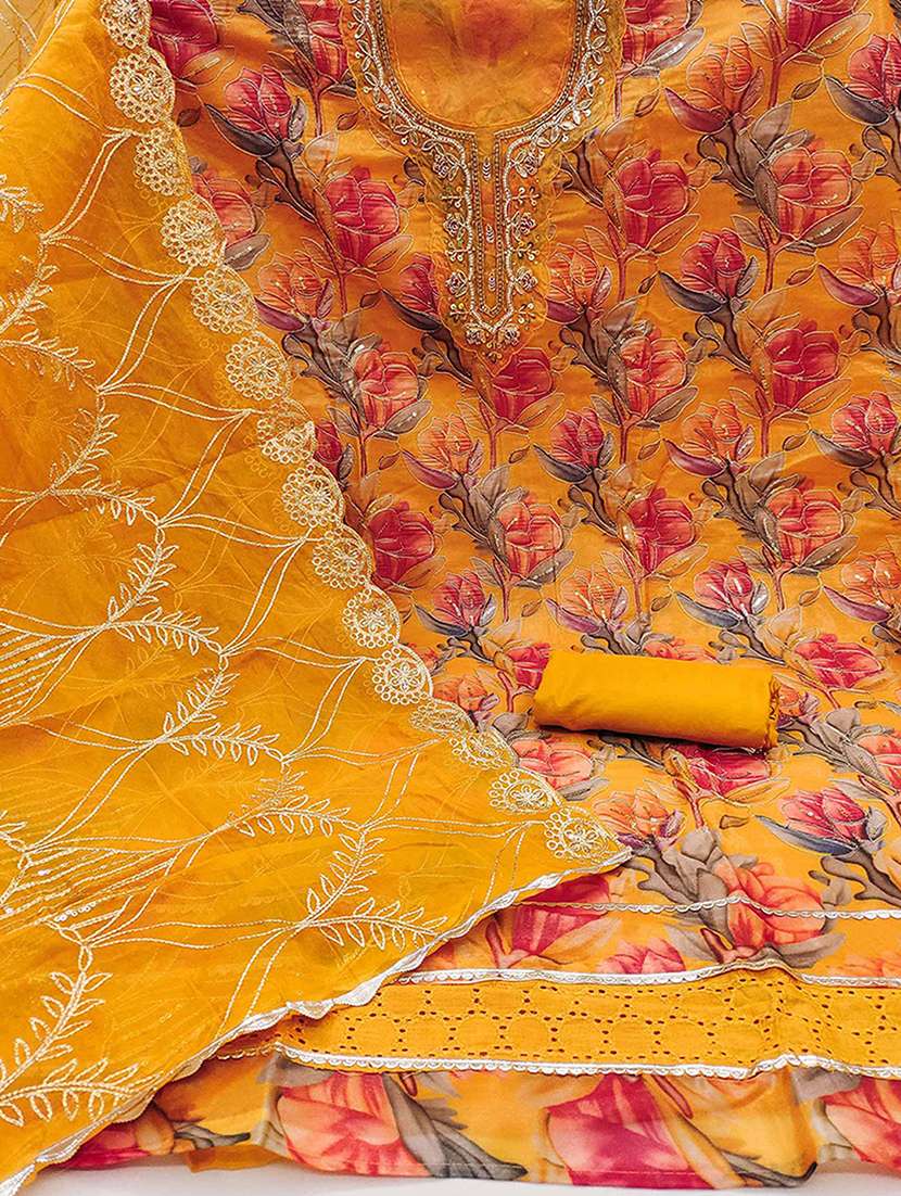 women floral embroidered unstitched suit set - 22187082 -  Standard Image - 3