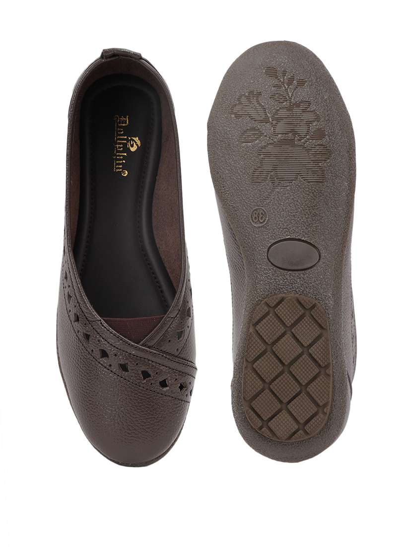 women brown slip on ballerina - 22187123 -  Standard Image - 3