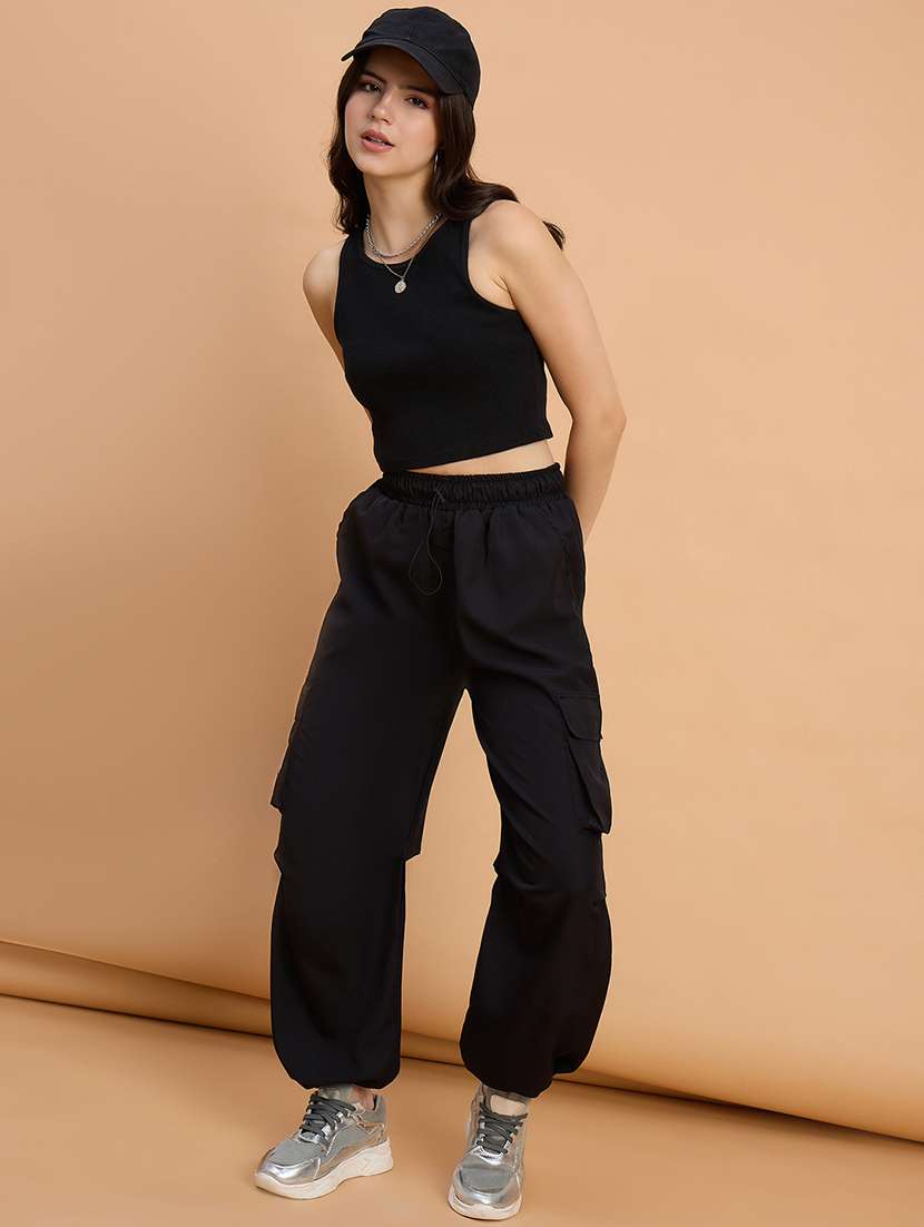 women pack of 2 solid mid rise cargo - 22187124 -  Standard Image - 5