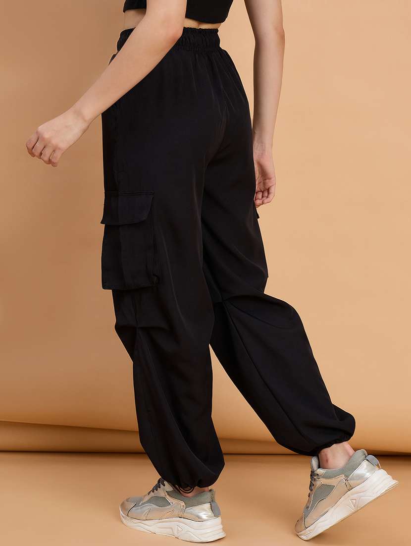 women pack of 2 solid mid rise cargo - 22187126 -  Standard Image - 3