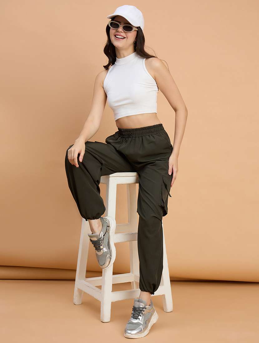 women pack of 2 solid mid rise cargo - 22187126 -  Standard Image - 5