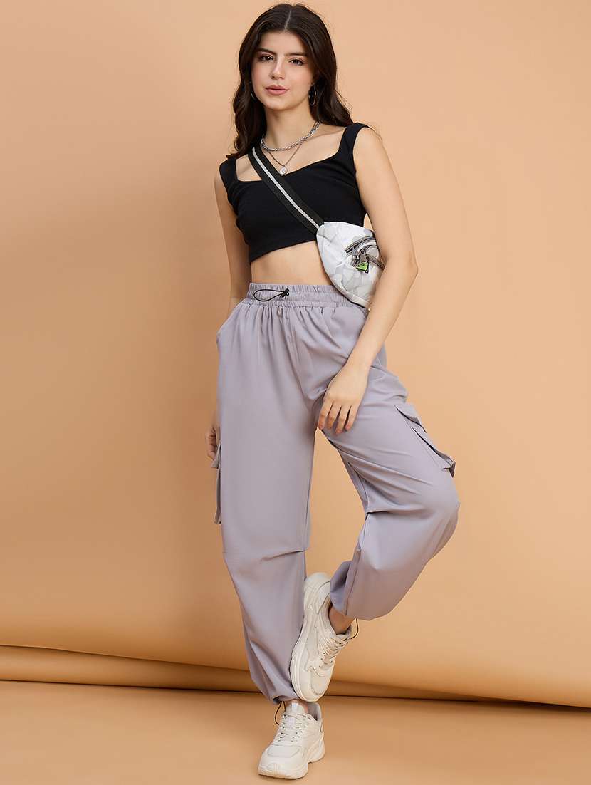 Women Pack Of 2 Solid Mid Rise Cargo - 22187127 -  Standard Image - 5