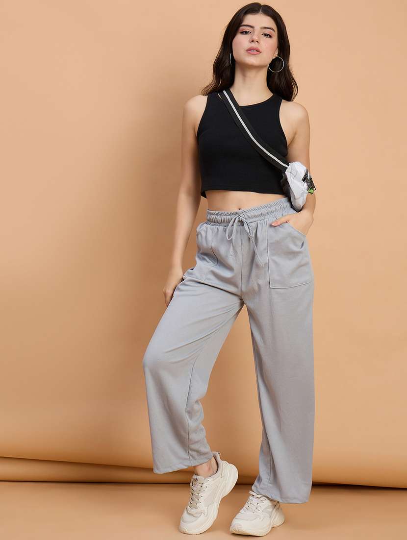 women pack of 2 solid high rise track pant - 22187134 -  Standard Image - 5