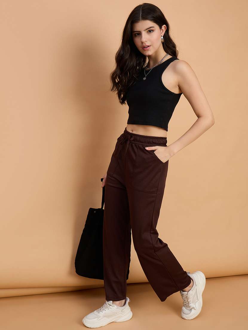 women pack of 2 solid high rise track pant - 22187138 -  Standard Image - 5