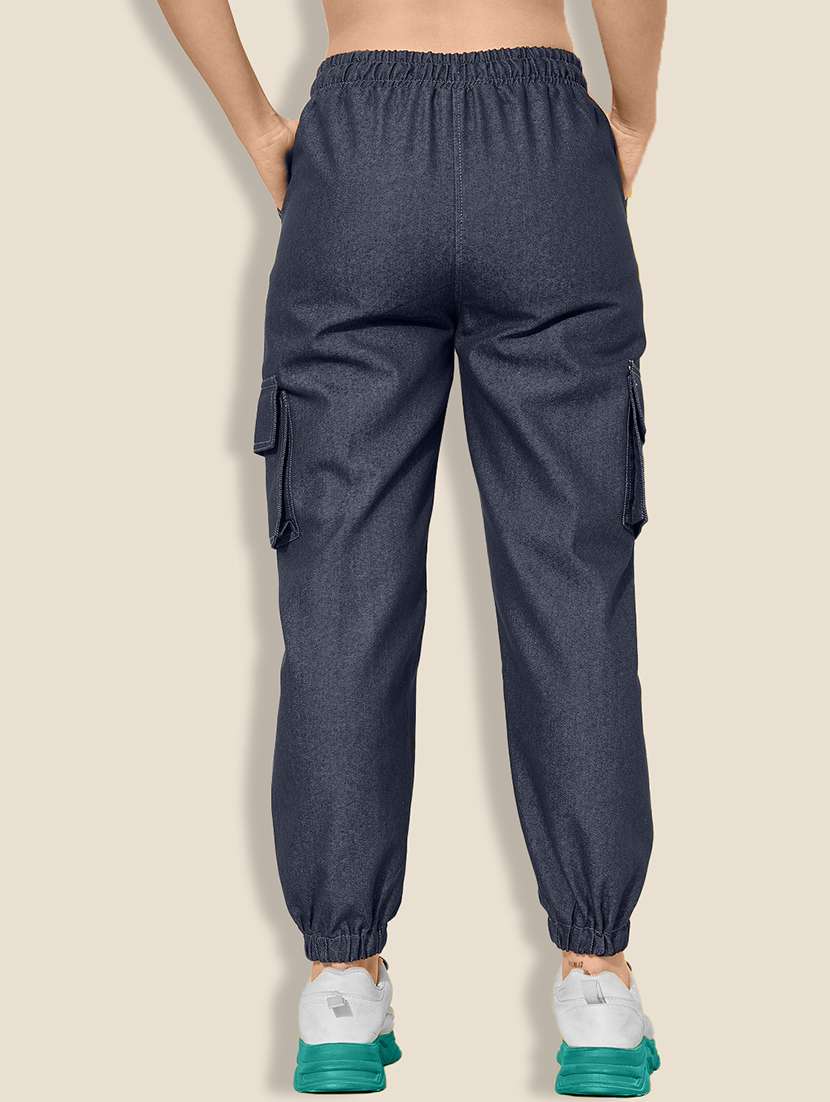 women pack of 2 solid mid rise cargo - 22187149 -  Standard Image - 3