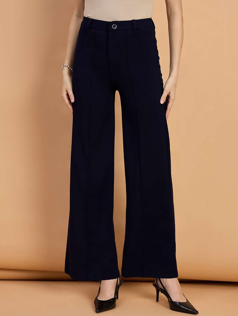 women pack of 2 solid straight trouser - 22187153 -  Standard Image - 3