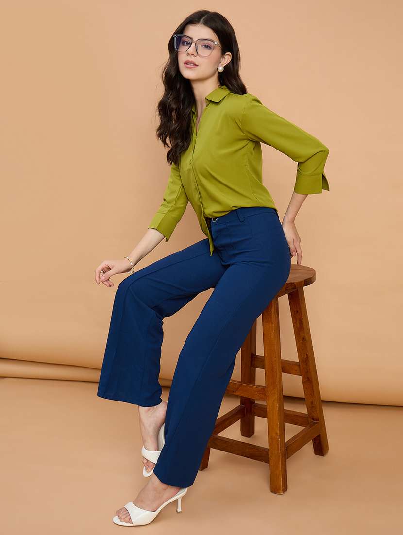 women pack of 2 solid straight trouser - 22187154 -  Standard Image - 5