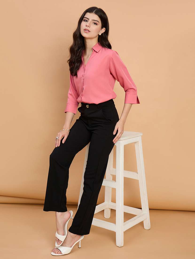 women pack of 2 solid straight trouser - 22187156 -  Standard Image - 5