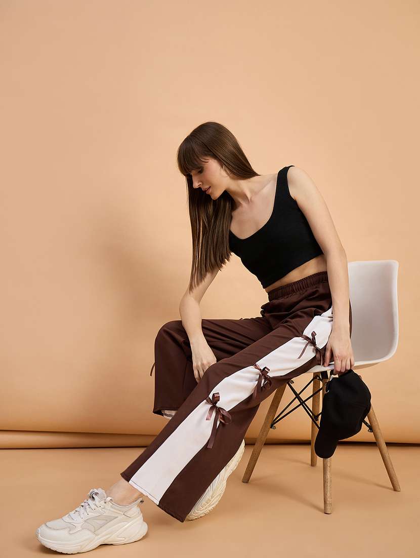 women pack of 2 color block mid rise trouser - 22187159 -  Standard Image - 5