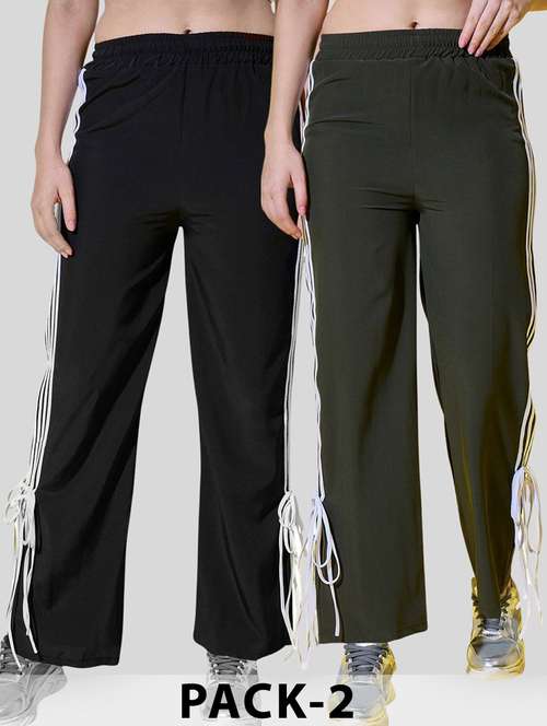 women pack of 2 tapered relaxed fit track pant - 22187174 -  Standard Image - 0