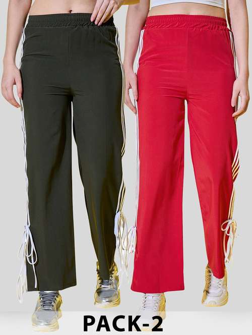 women pack of 2 tapered relaxed fit track pant - 22187177 -  Standard Image - 0