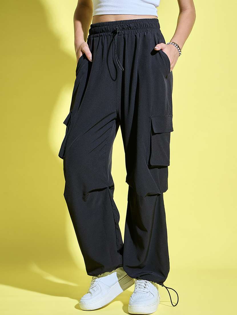 Women Pack Of 2 Solid High Rise Cargo - 22187196 -  Standard Image - 3