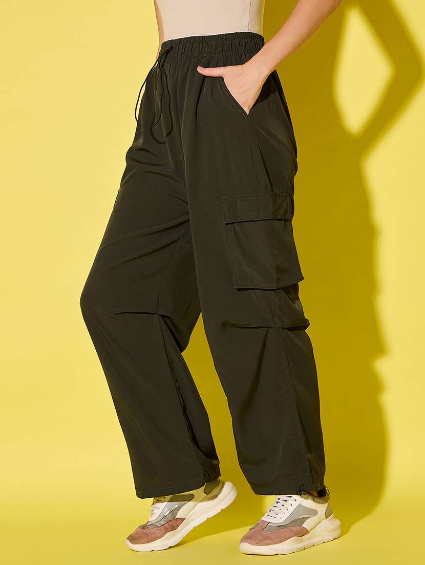 women pack of 2 solid high rise cargo - 22187199 -  Standard Image - 3