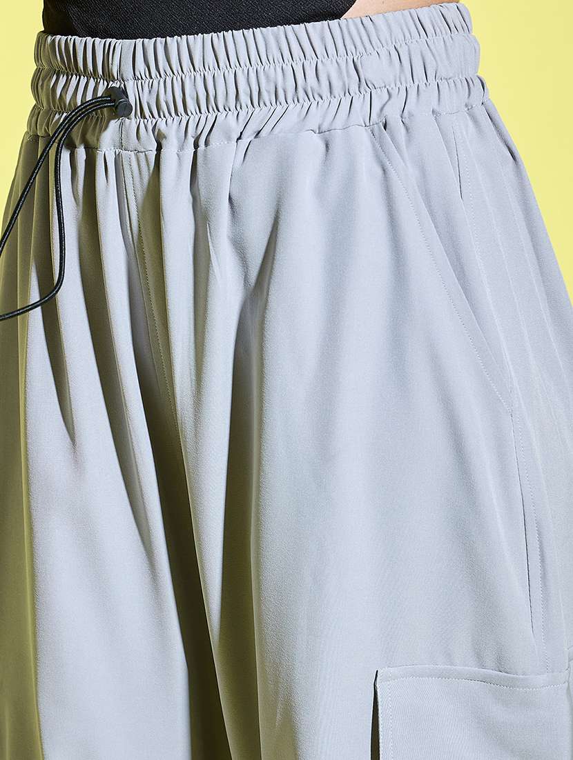 women pack of 2 solid high rise cargo - 22187199 -  Standard Image - 5