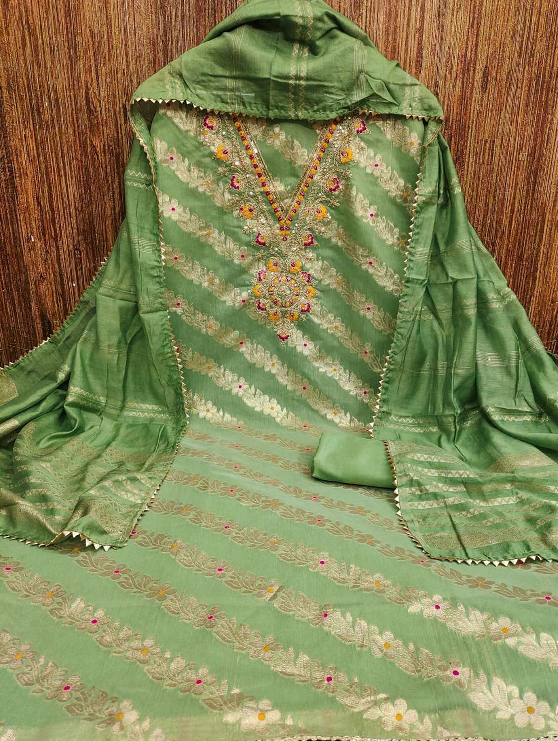 women self design embroidered unstitched suit set - 22187255 -  Standard Image - 3