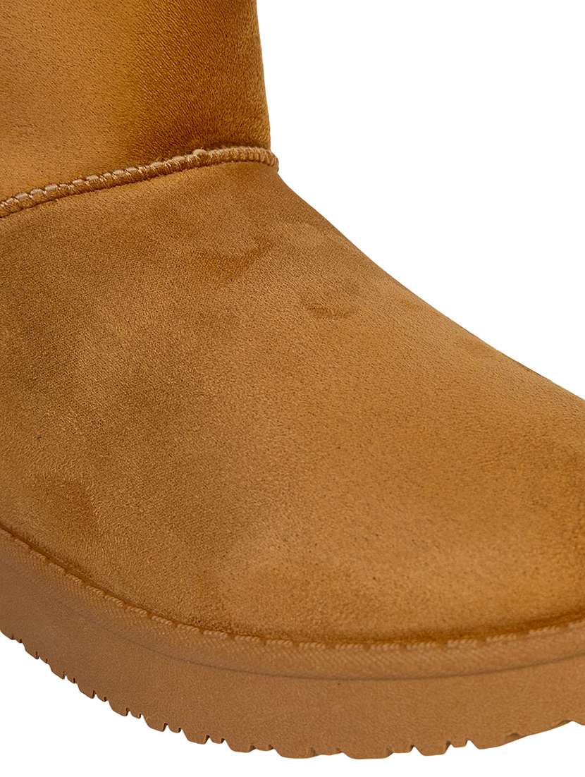 women solid slip on high ankle boots - 22187266 -  Standard Image - 5