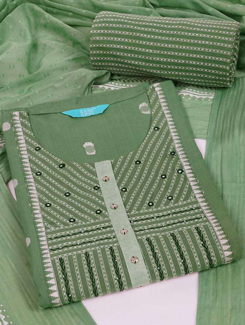 women solid with work embroidered unstitched suit set