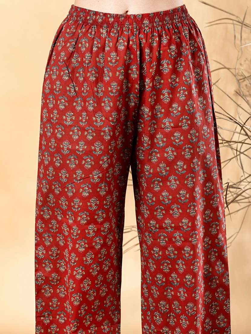 women paisley printed three quarter sleeve kurta pant with dupatta set - 22187419 -  Standard Image - 5