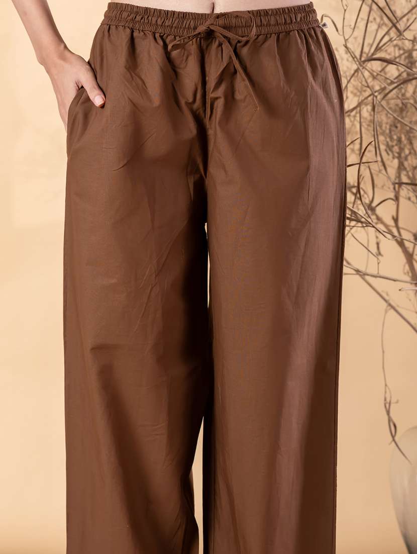 women solid with work three quarter sleeve kurta palazzo with dupatta set - 22187451 -  Standard Image - 5