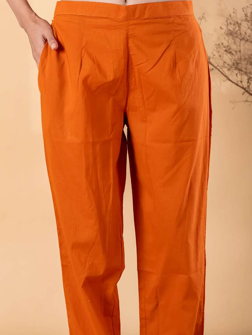 women solid with work three quarter sleeve kurta pant with dupatta set - 22187468 -  Standard Image - 5