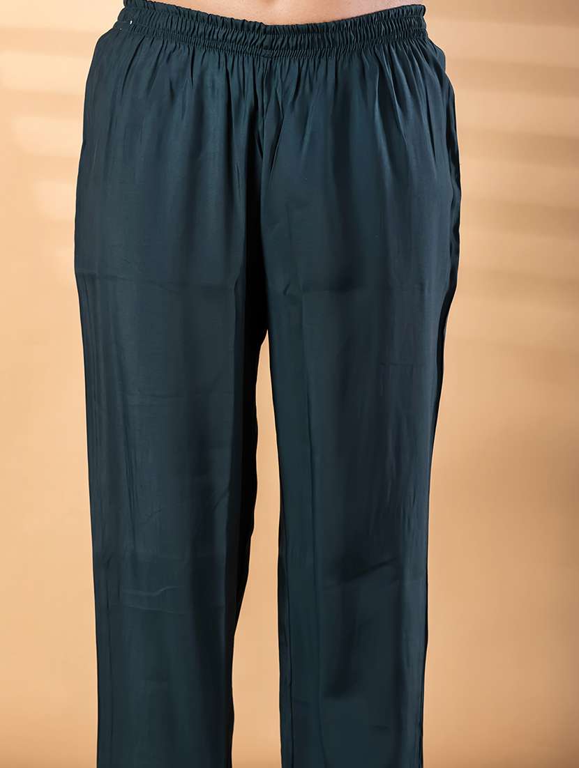women solid with work three quarter sleeve kurta pant with dupatta set - 22187492 -  Standard Image - 5