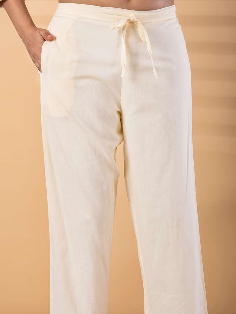 women solid with work three quarter sleeve kurta pant with dupatta set - 22187497 -  Standard Image - 5