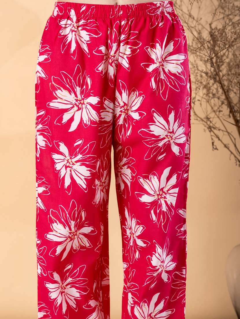 women floral three quarter sleeve kurta palazzo set - 22187565 -  Standard Image - 5