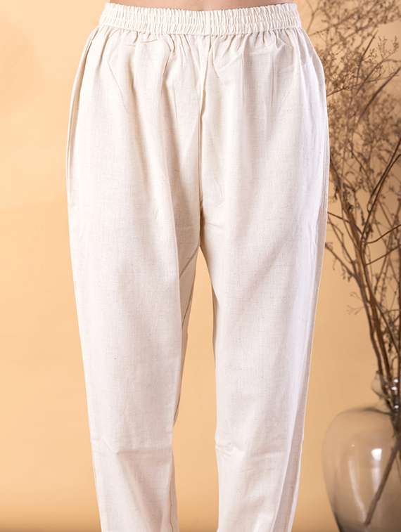 women ikat printed three quarter sleeve kurta pant set - 22187566 -  Standard Image - 5