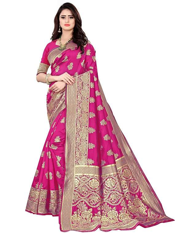 women self design kanjivaram saree with blouse - 22187584 -  Zoom Image - 0