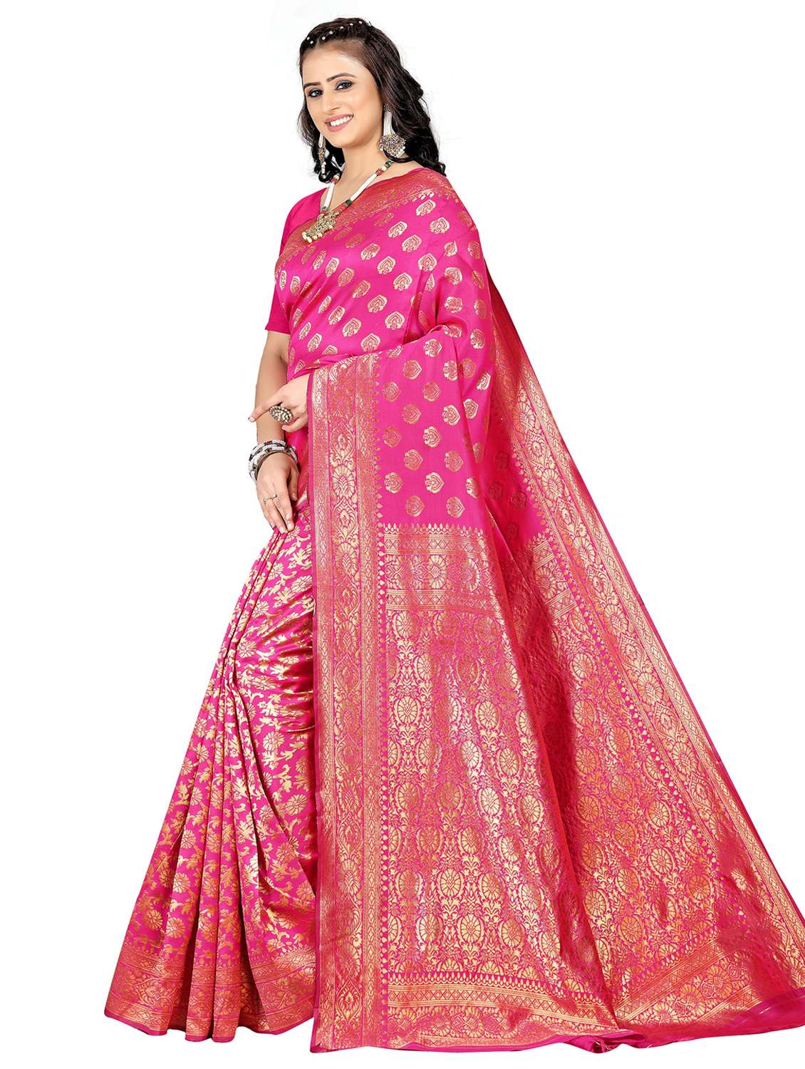 women self design kanjivaram saree with blouse