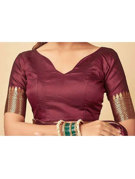 women self design kanjivaram saree with blouse - 22187597 -  Standard Image - 3