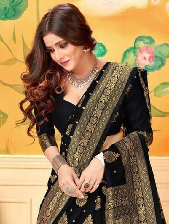 women self design kanjivaram saree with blouse - 22187602 -  Standard Image - 3