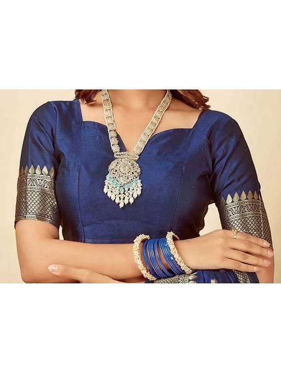 women self design kanjivaram saree with blouse - 22187612 -  Standard Image - 3