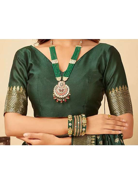 women self design kanjivaram saree with blouse - 22187618 -  Standard Image - 3