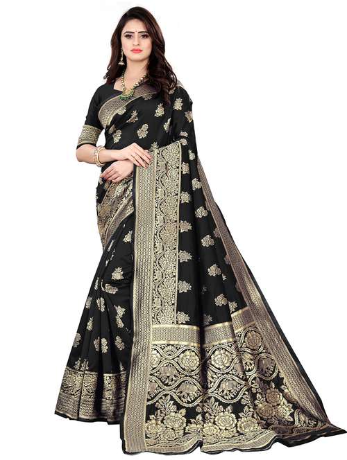 women self design kanjivaram saree with blouse - 22187625 -  Standard Image - 0
